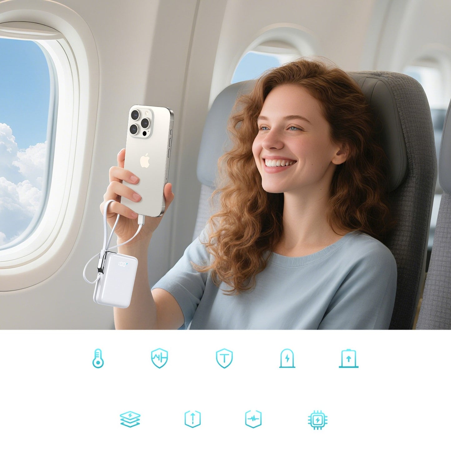 Power Banks – Powerbank 10000mAh 30W with built-in USB-C cable - Carlat