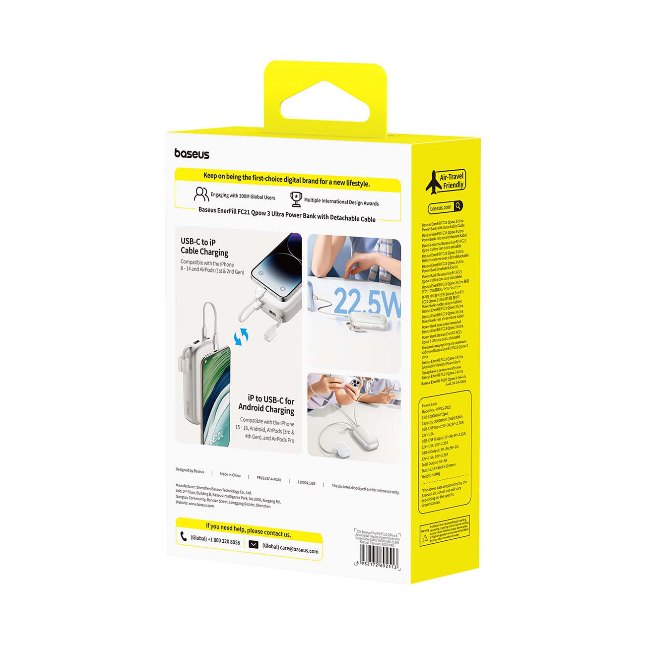 Power Banks – Powerbank 20000mAh 22.5W with display cable EnerFill - Carlat
