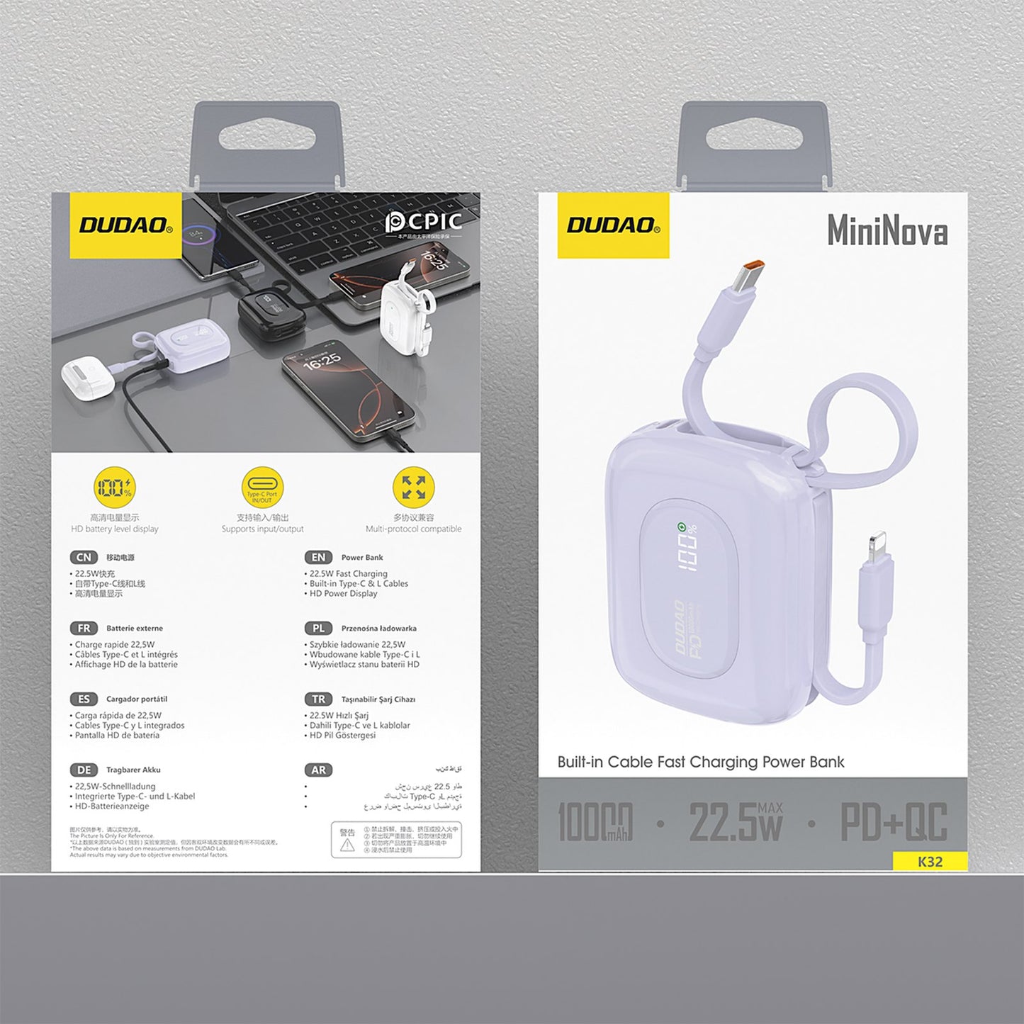 Power Banks – Powerbank K32 10000 mAh with built-in USB-C - Carlat