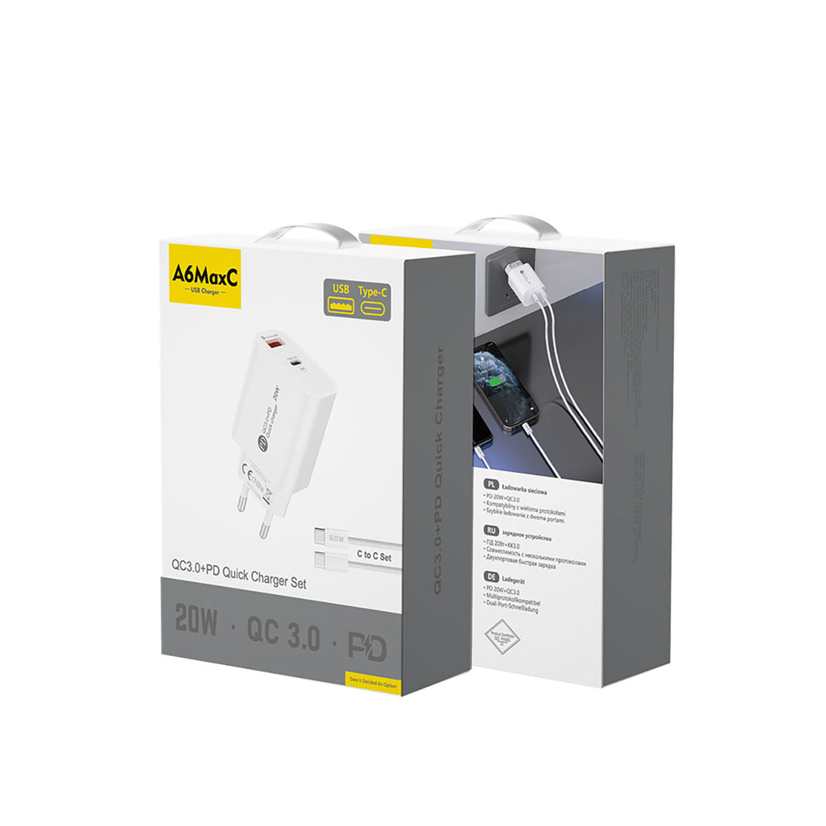 Power Supply Enclosures – 20W USB-A USB-C wall charger with - Carlat
