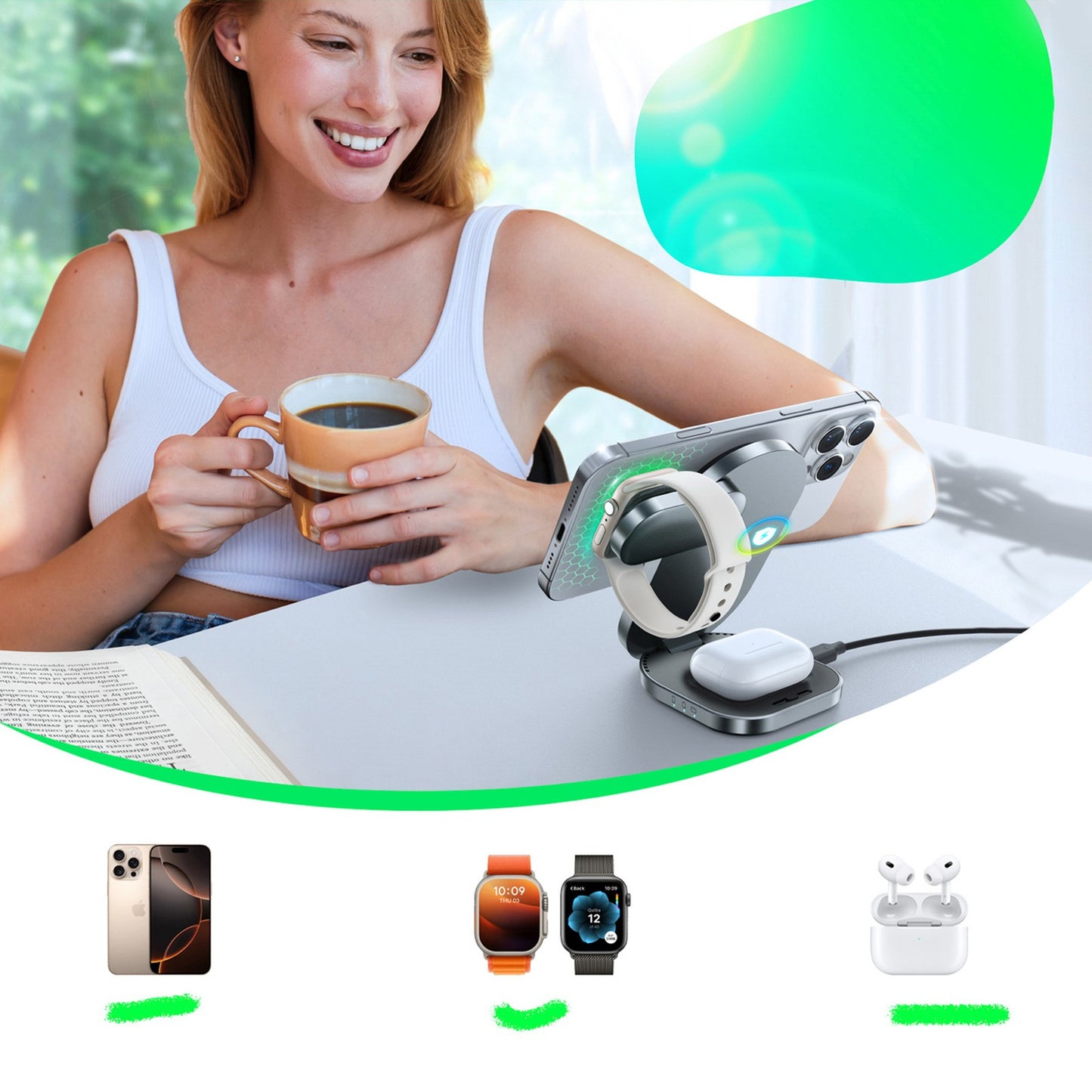 Power Supply Enclosures – 3in1 wireless inductive charger for phone, - Carlat