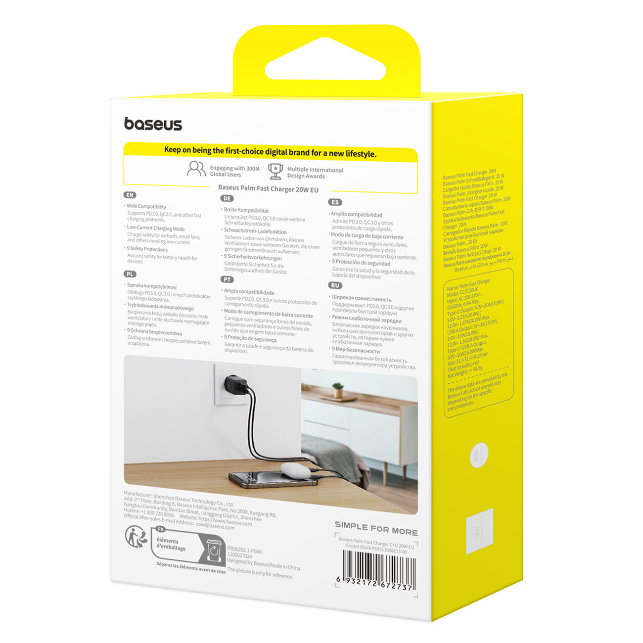 Power Supply Enclosures – Palm 20W USB-C USB-A wall charger - Carlat