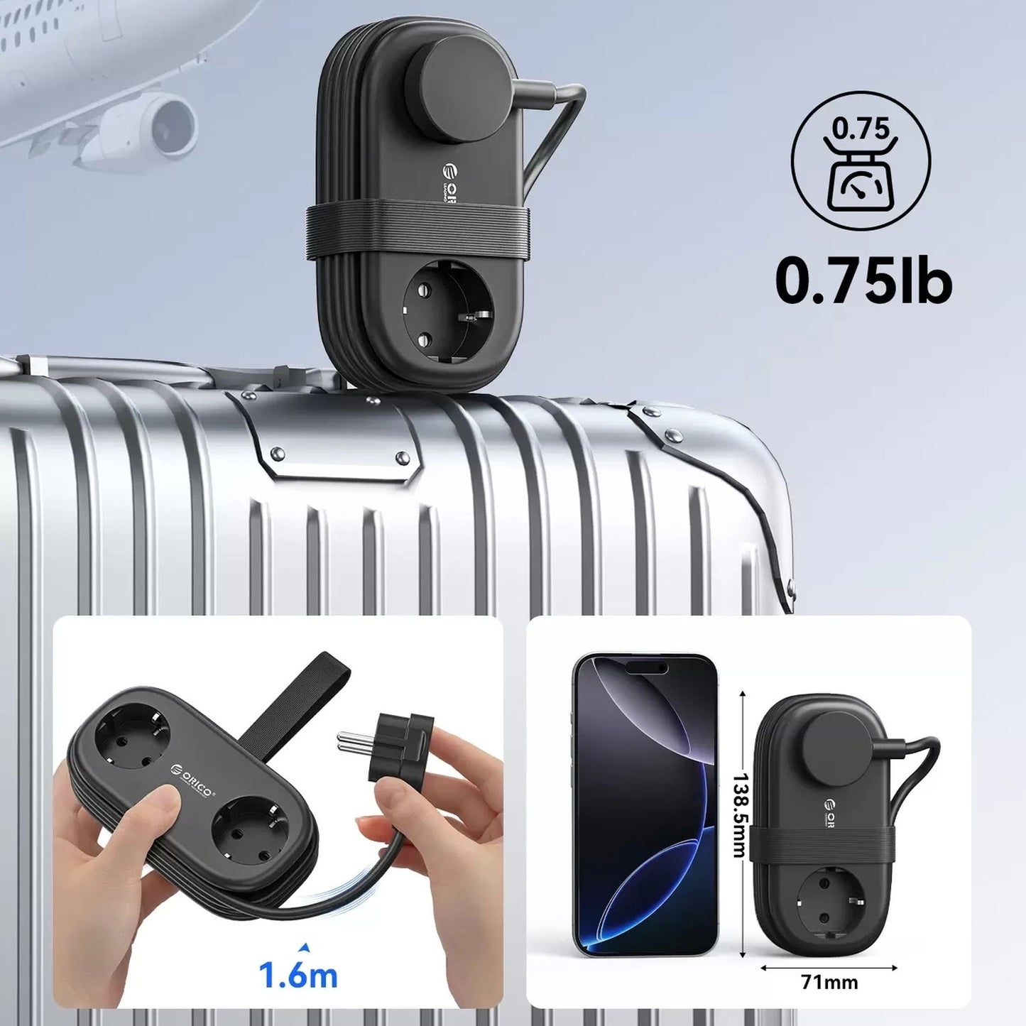 Power Supply Enclosures – Power strip 6in1 AC USB-A USB-C - Carlat