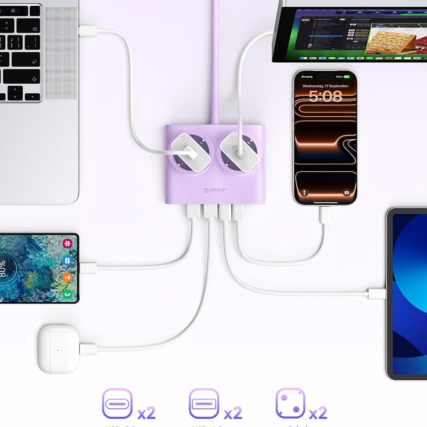 Power Supply Enclosures – Power strip 6in1 AC USB-A USB-C - Carlat