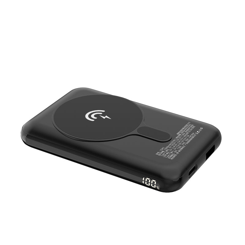 Powerbank 10000mAh TGK1 with MagSafe 15W wireless charger black - Carlat