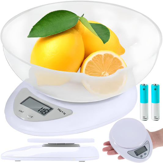 RTO Precision Digital Kitchen Scale with a 5 kg Bowl and Small LCD Display