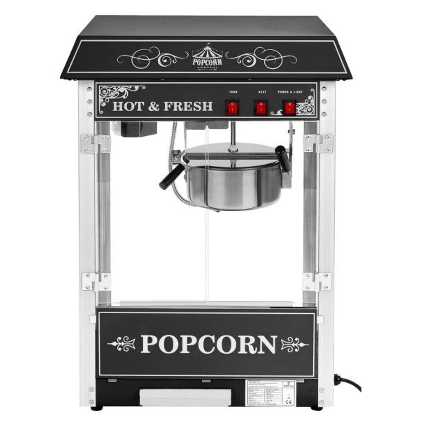 Professional high-performance popcorn machine 230V 1.6kW black - Carlat