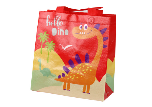 Red Dinosaur Gift Bag, 23 cm x 21.5 cm x 11 cm - Carlat