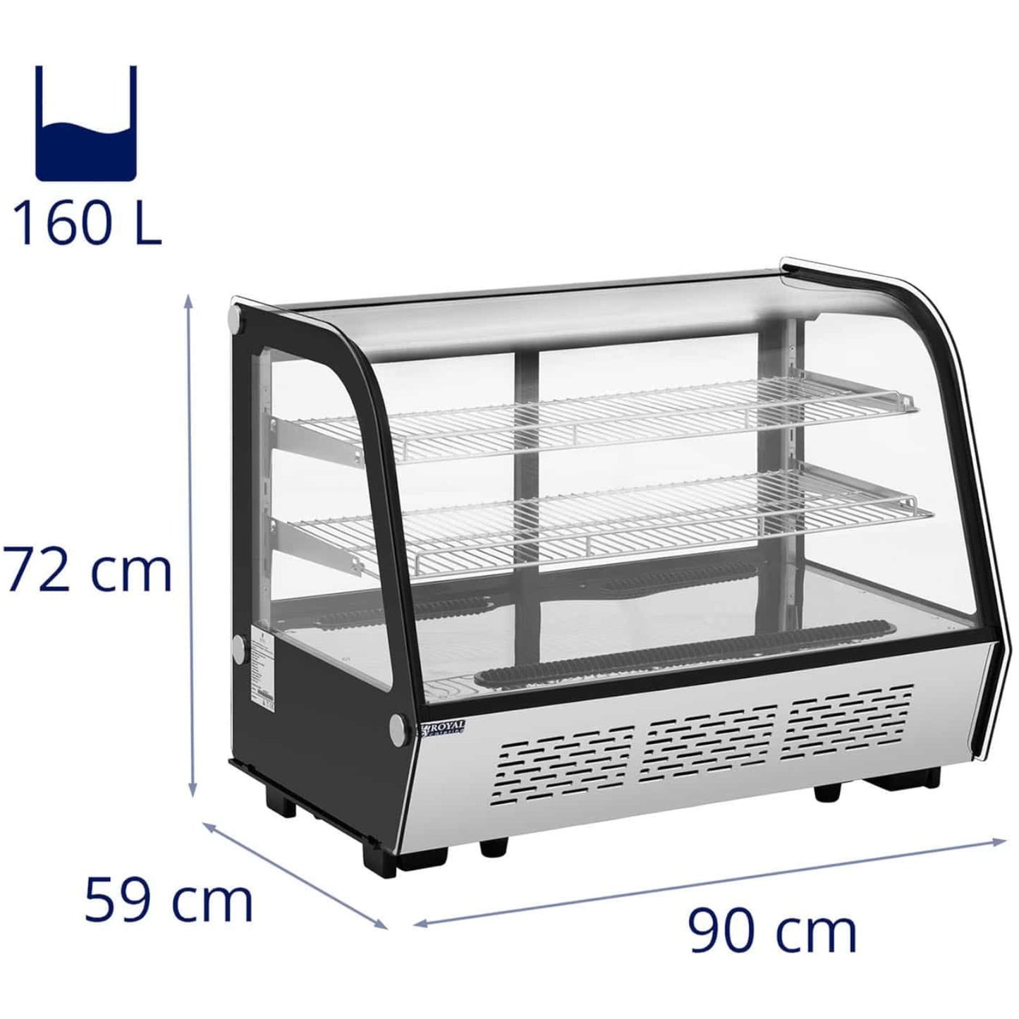 Refrigerator Accessories – Refrigerated display case, glass, 3 levels, 160 - Carlat