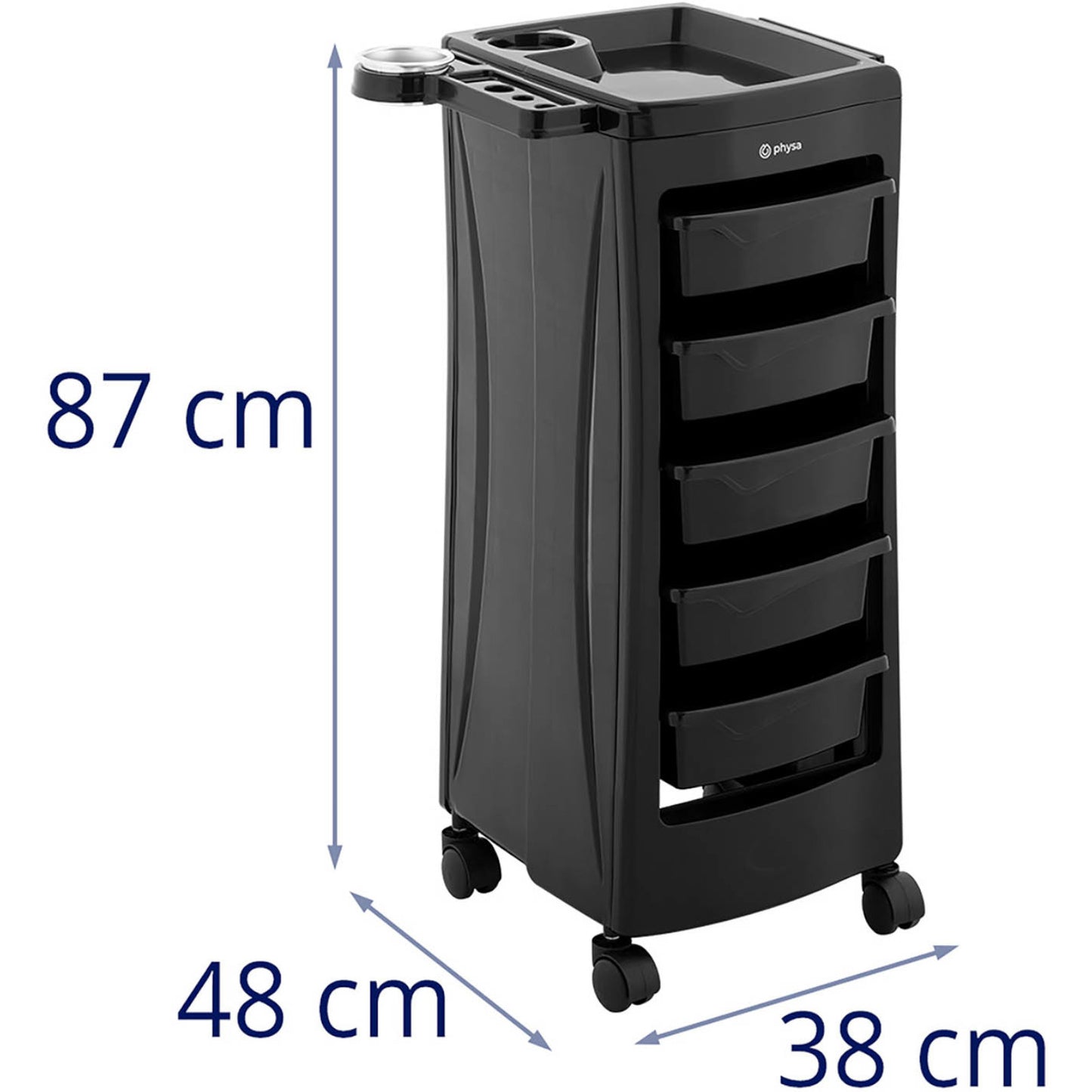Salon Chairs – Hairdressing assistant trolley with hairdryer holder, 5 - Carlat
