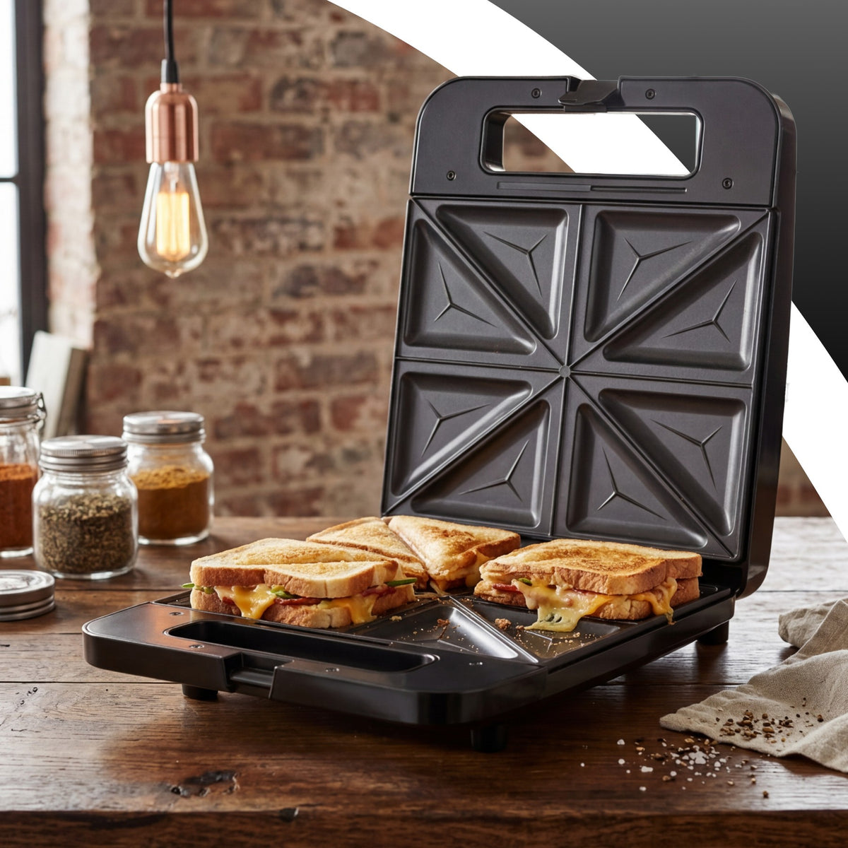 Sandwich Toaster, 1400W, Large XXL, Holds 4 Sandwiches - OR1334 - Carlat