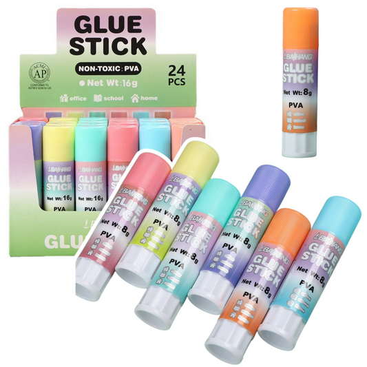 School – School and Office Glue Stick, Pastel Colors, 8 g - Carlat