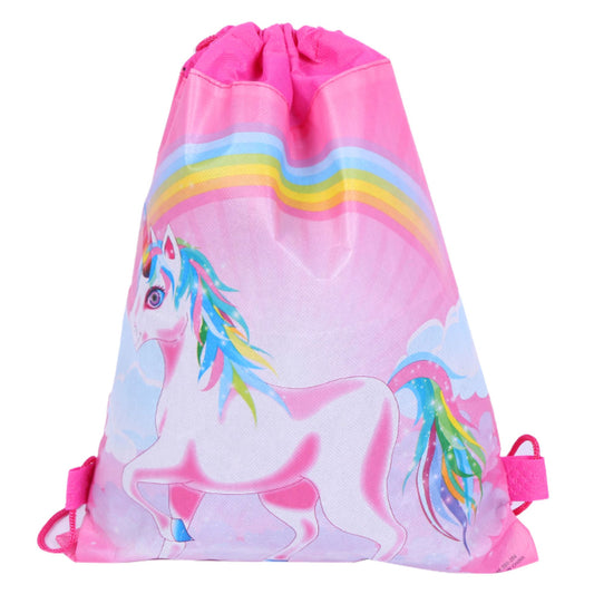 School Shoe Bag for Gym Clothes – Rainbow Unicorn, 35x27 cm - Carlat