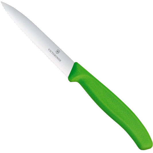 Serrated vegetable knife, length 100/212 mm - green - Carlat