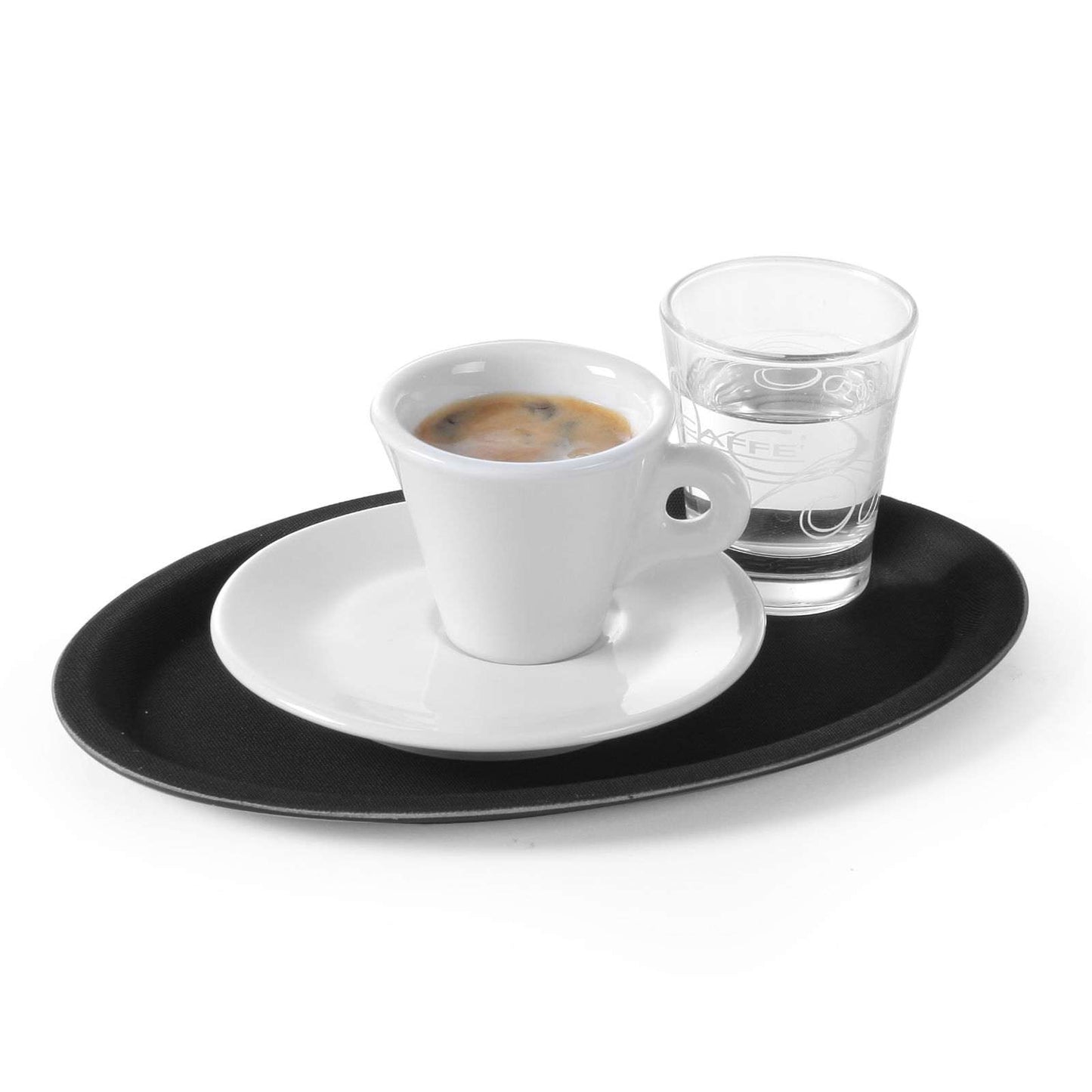 Serving Trays – Anti-slip oval waiter tray 20x26.5cm - black - Carlat
