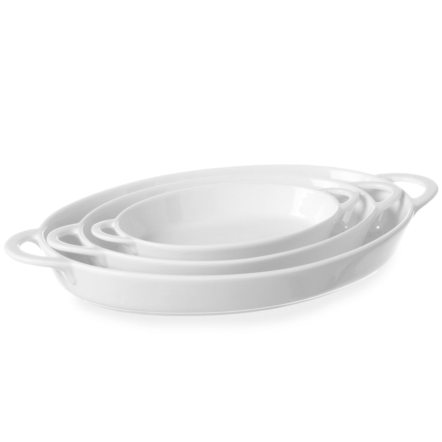 Serving Trays – Oval baking dish with handles 165x105x30mm white - Carlat
