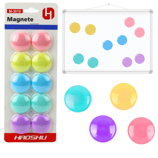 Set of Magnets for a Magnetic Board, Colorful, 10-Piece Set, 3 cm - Carlat
