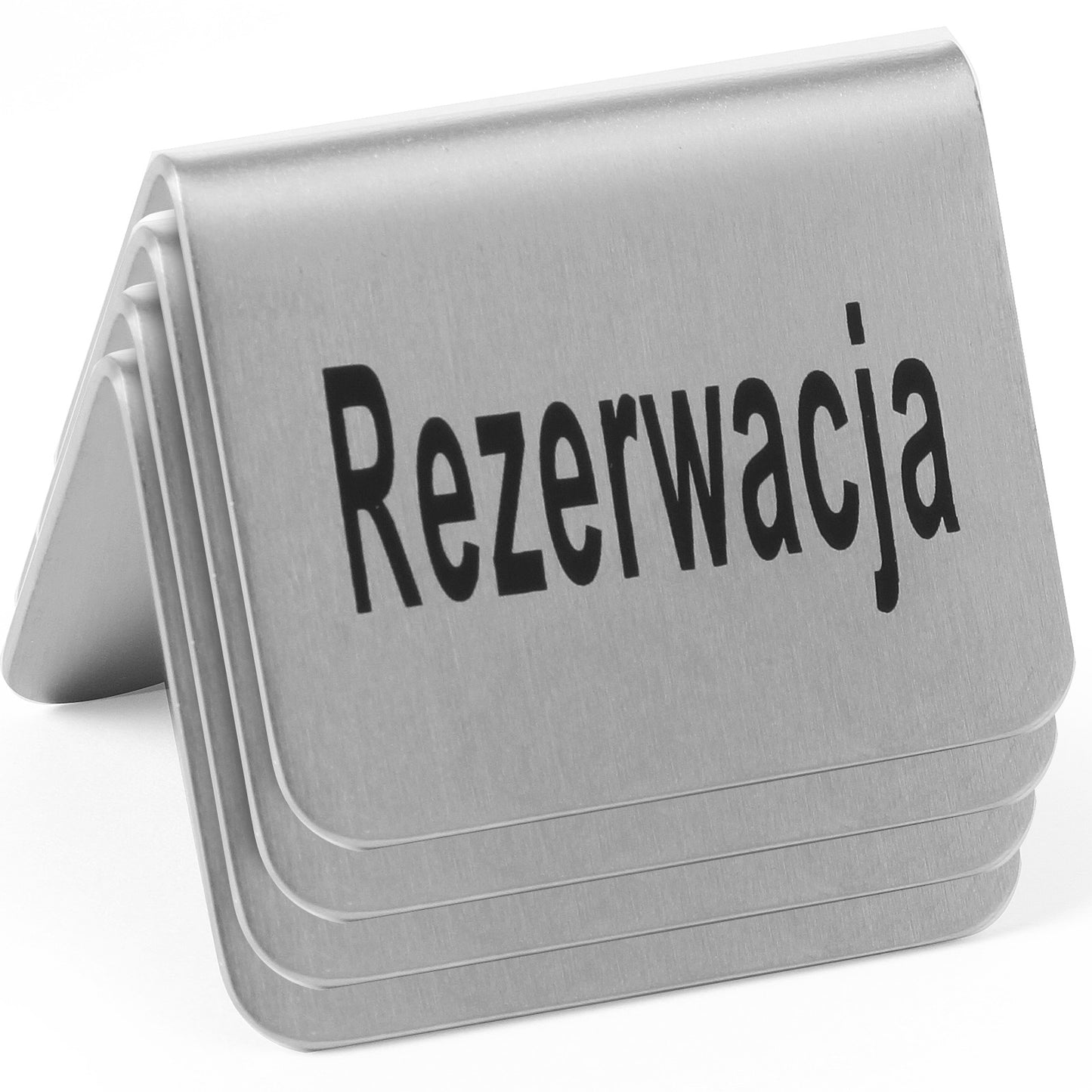 Signage – RESERVATION information plate, chrome steel, set of 4 - Carlat