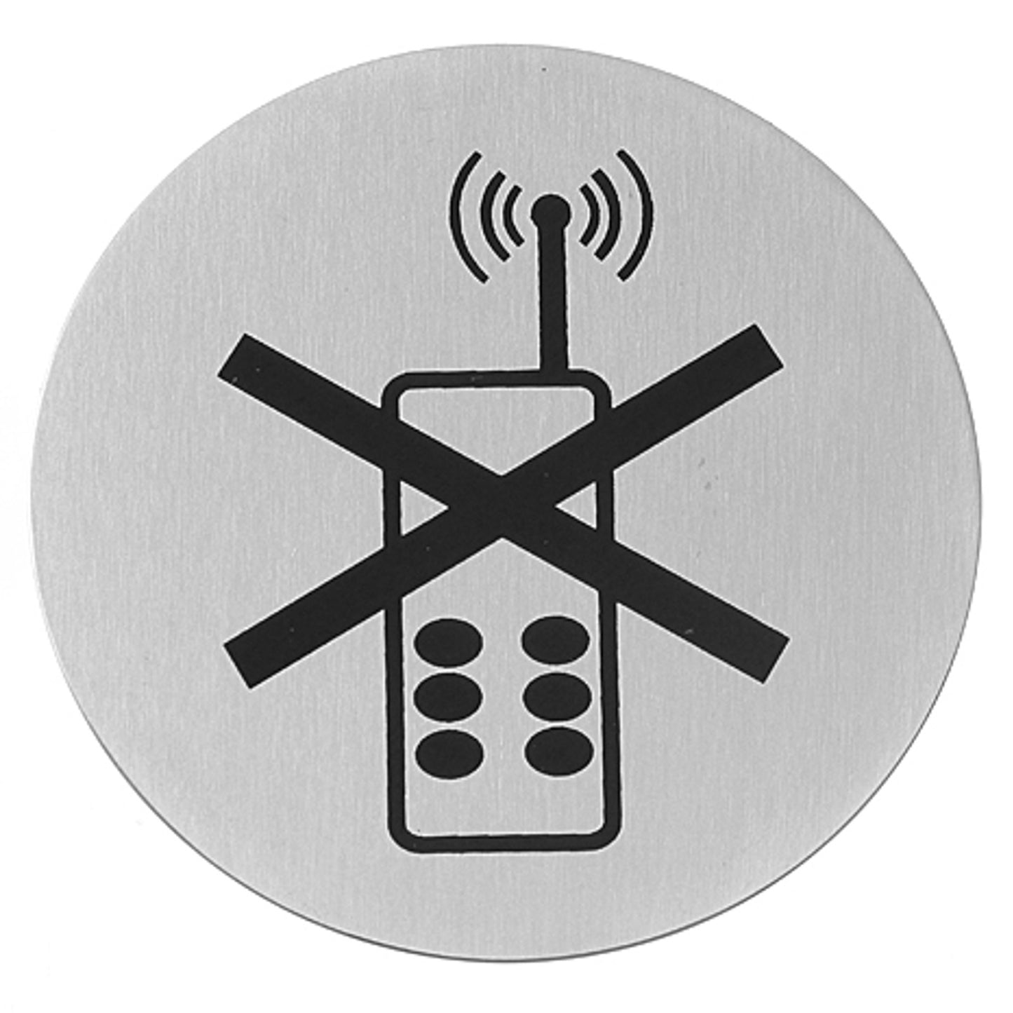 Signage – Self-adhesive information sign NO USE OF TELEPHONES, stainless - Carlat