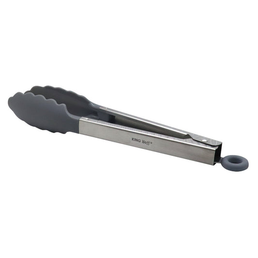 Spoons, tongs, and spatulas – Kitchen tongs, steel-nylon, 9, gray, Kinghoff - Carlat