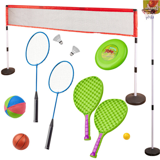 Sports set "5 in 1", basketball, volleyball, badminton, frisbee, rackets - Carlat