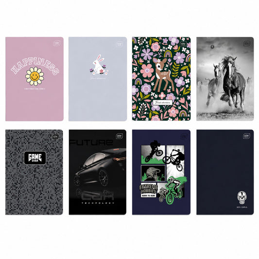 Stationery – A5 Grid Notebook, 32 Pages, Assorted Designs, INTERDRUK - Carlat