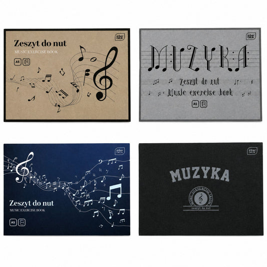 Stationery – A5 Music Notebook, 16 Pages, Assorted Designs, INTERDRUK - Carlat