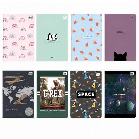 Stationery – A5 Notebook, 3-line, 32 pages, assorted designs, INTERDRUK - Carlat