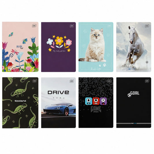 Stationery – A5 Notebook, Grid, 16 Pages, Assorted Designs, INTERDRUK - Carlat
