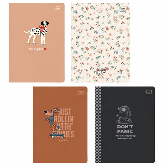 Stationery – A5 Notebook, Plain, 32 Sheets, Assorted Designs, INTERDRUK - Carlat
