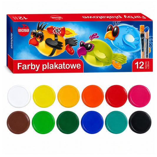 Stationery – MONA 12-Color 20 ml School Poster Paints - Carlat