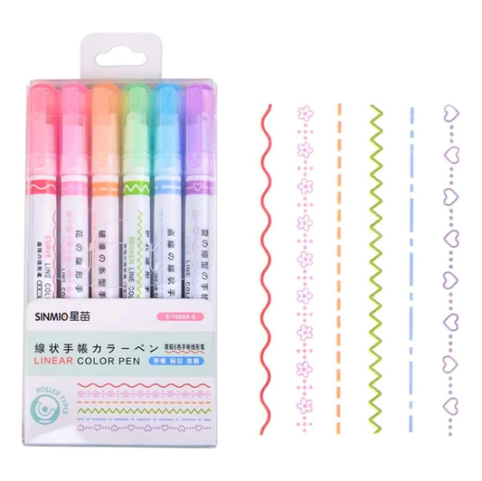 Stationery – PR43 Pattern Markers, 6-Piece Mix - Carlat