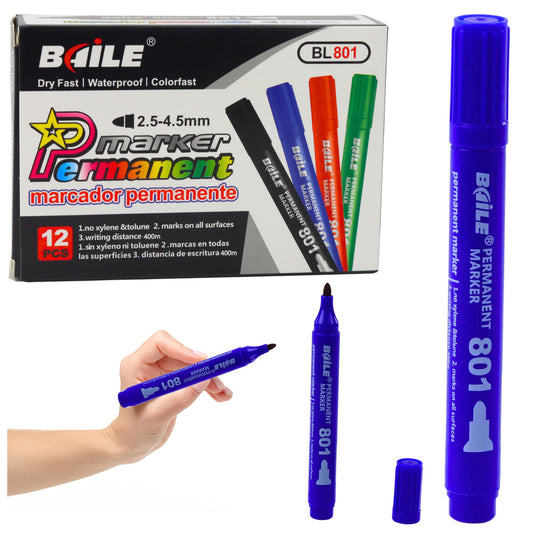 Stationery – Permanent Waterproof Blue Marker, 2.5–4.5 mm - Carlat