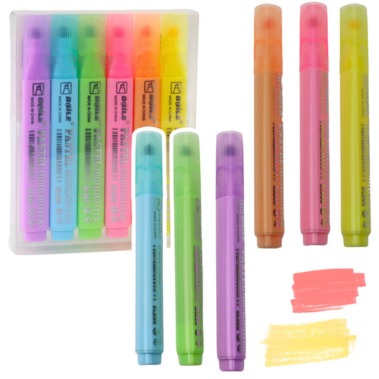 Stationery – Set of 6 Colorful School and Office Highlighters - Carlat