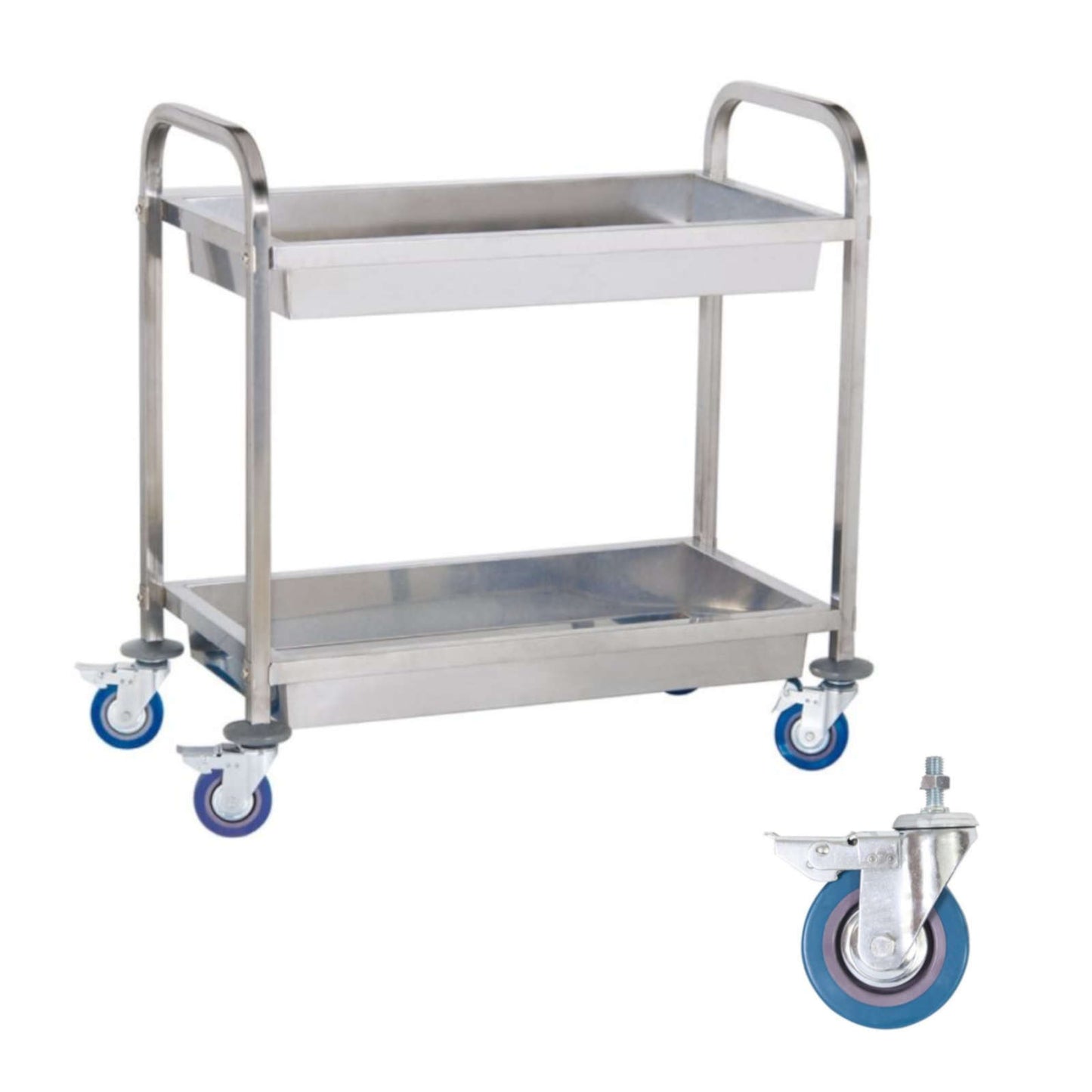 Steel waiter's trolley with 2 shelves and deep shelves - Carlat