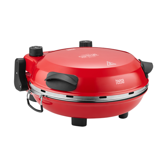 TEESA SUPREME FUN 1200W Pizza Oven, 420 degrees, two heating elements, red - Carlat