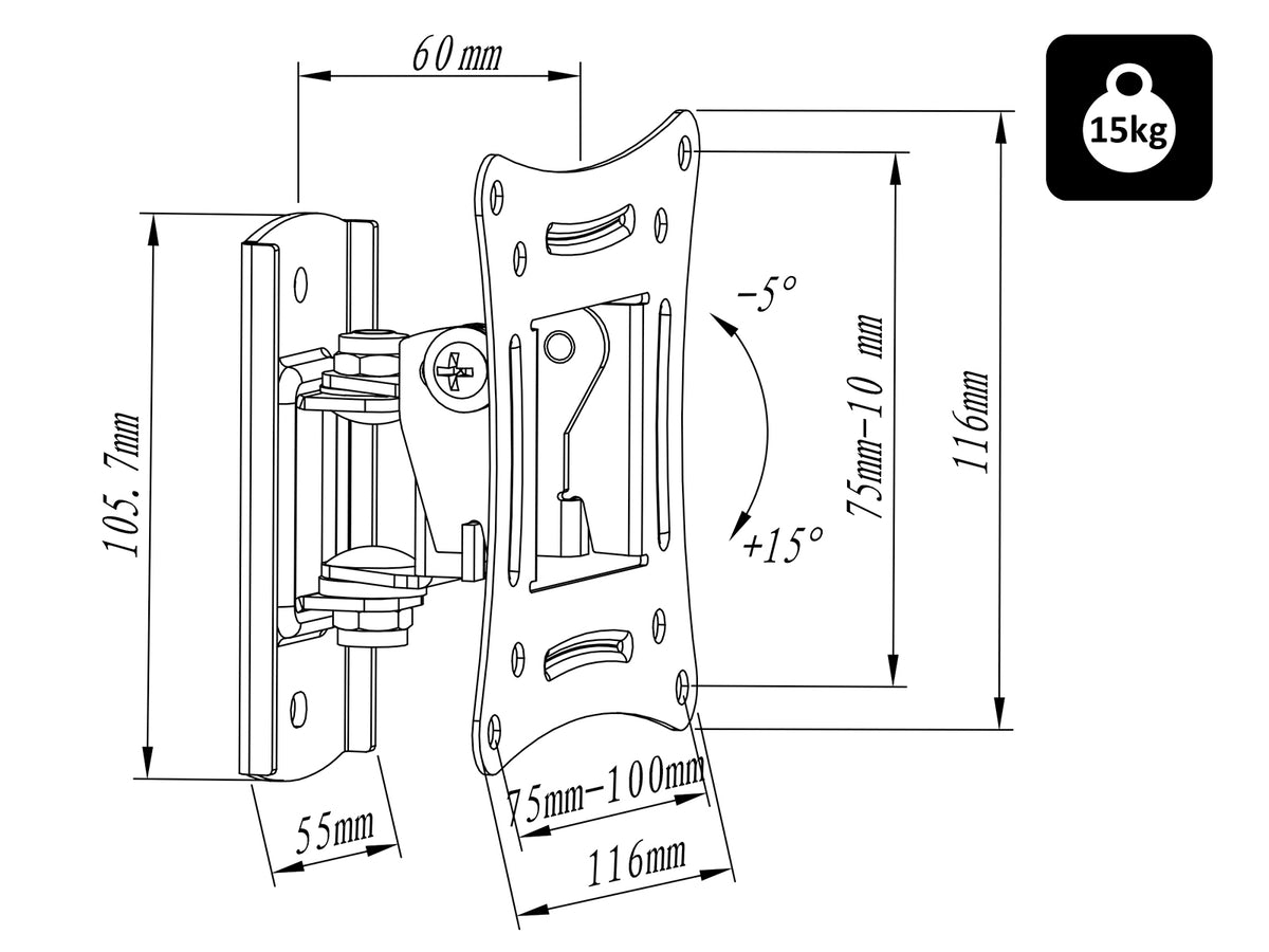 TV – 76-854# HQ 10"-32" LCD TV Mount, Type X, Adjustable - Carlat