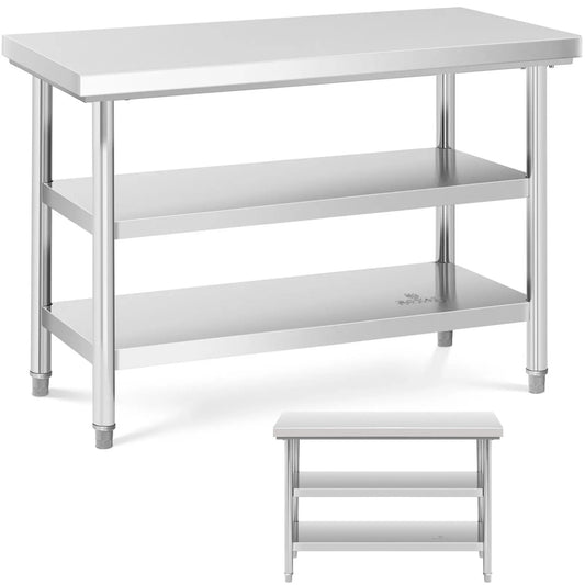Tables – Table, central steel worktop, 3 levels, 120 x - Carlat