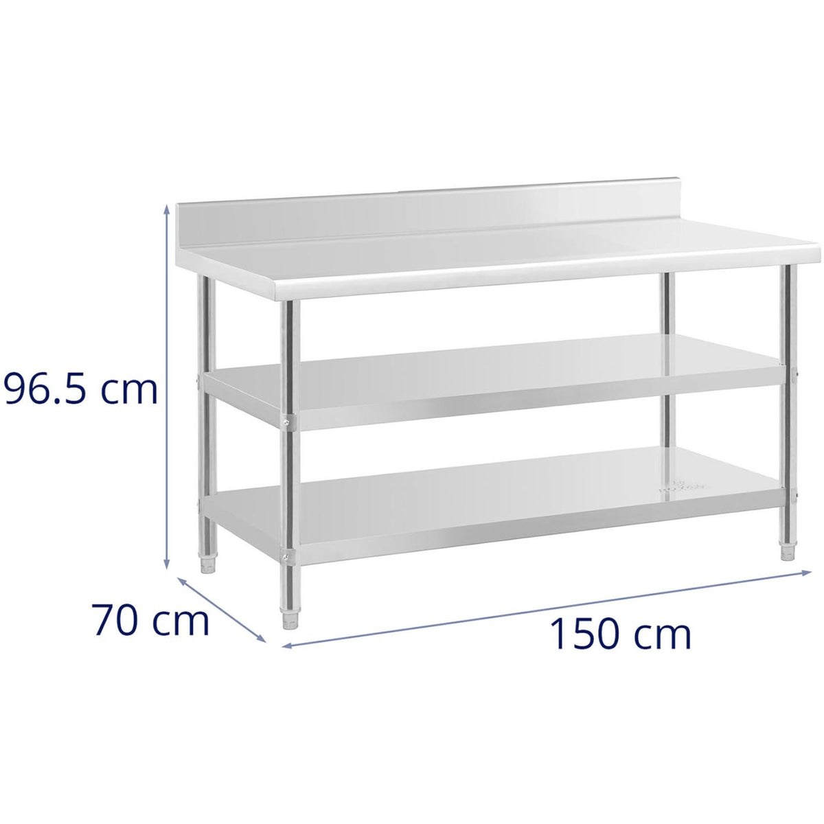 Tables – Table, stainless steel, wall-mounted worktop with edge, 2 - Carlat