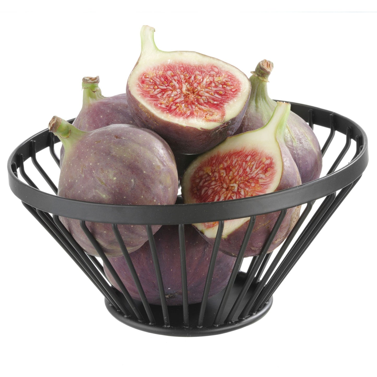 Tableware – Basket, wire fruit bowl, black with matte coating, - Carlat