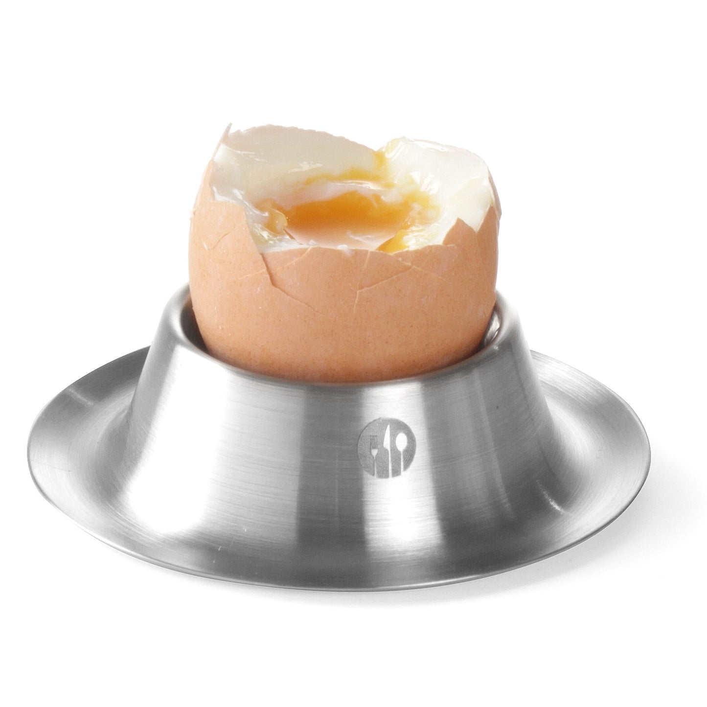 Tableware – Glass stand with egg rim, stainless steel, set - Carlat