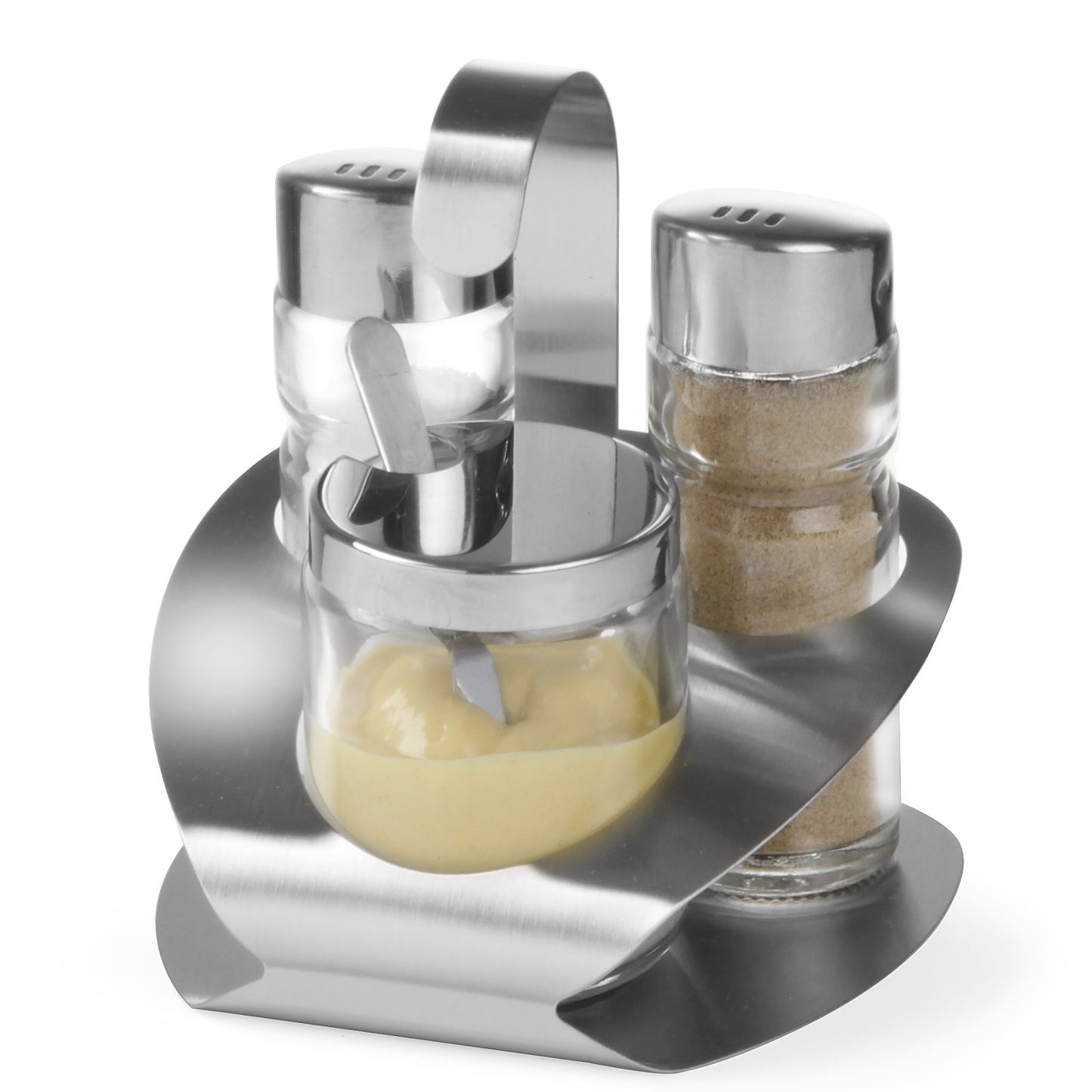 Tableware – Stainless steel salt pepper mustard spice set - Carlat