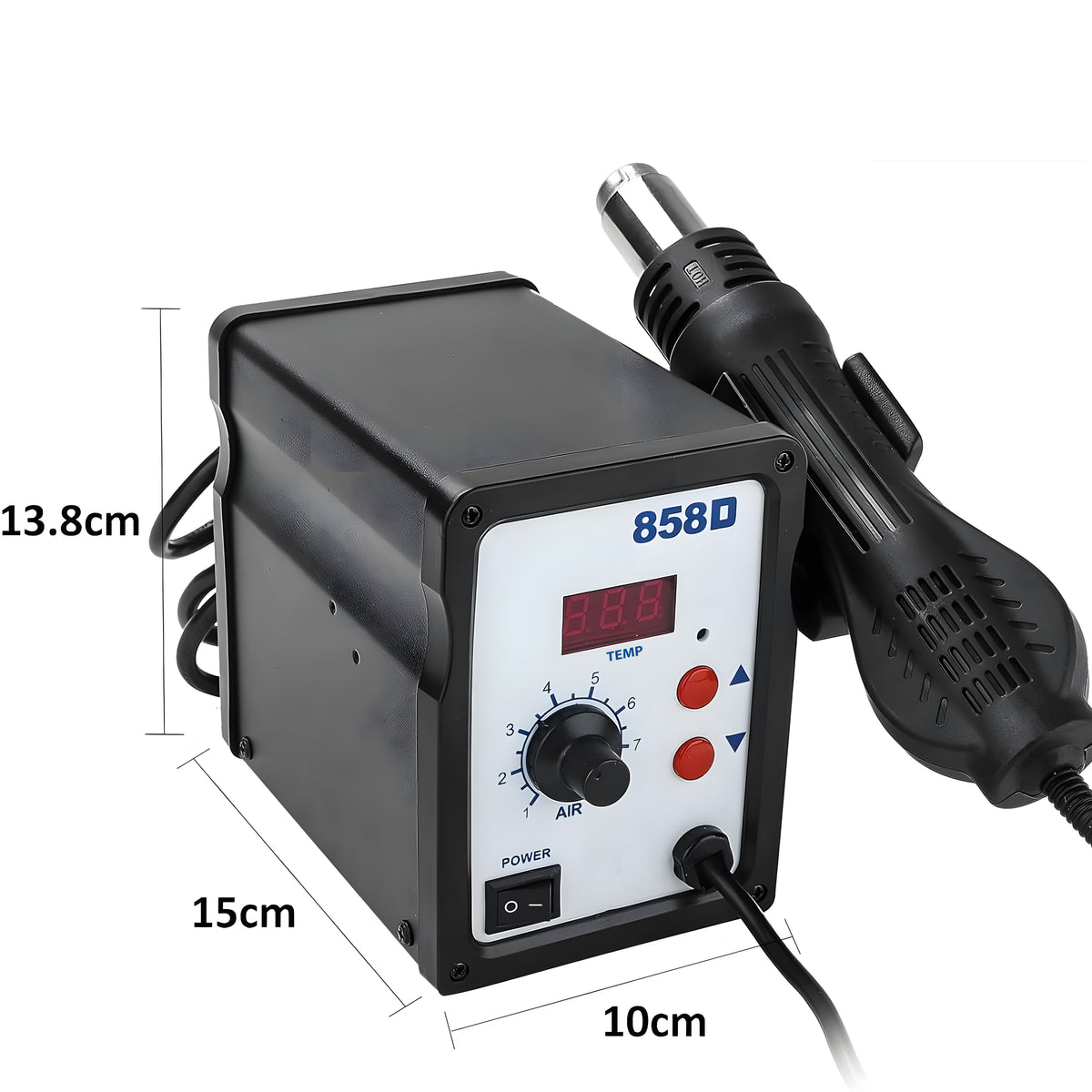 The – Hot-Air Soldering Iron, 750W Hot-Air Soldering Station, Large Set - Carlat