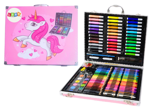 The – Pink Unicorn Art Set in a Case, 150 Pieces - Carlat