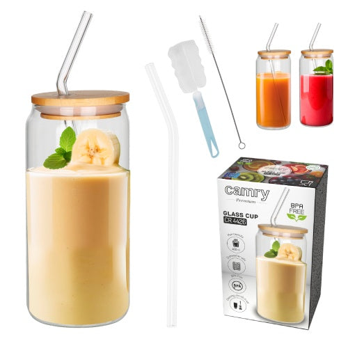 The remaining – CR 4426 Glass Cup with Lid and Straw - Carlat