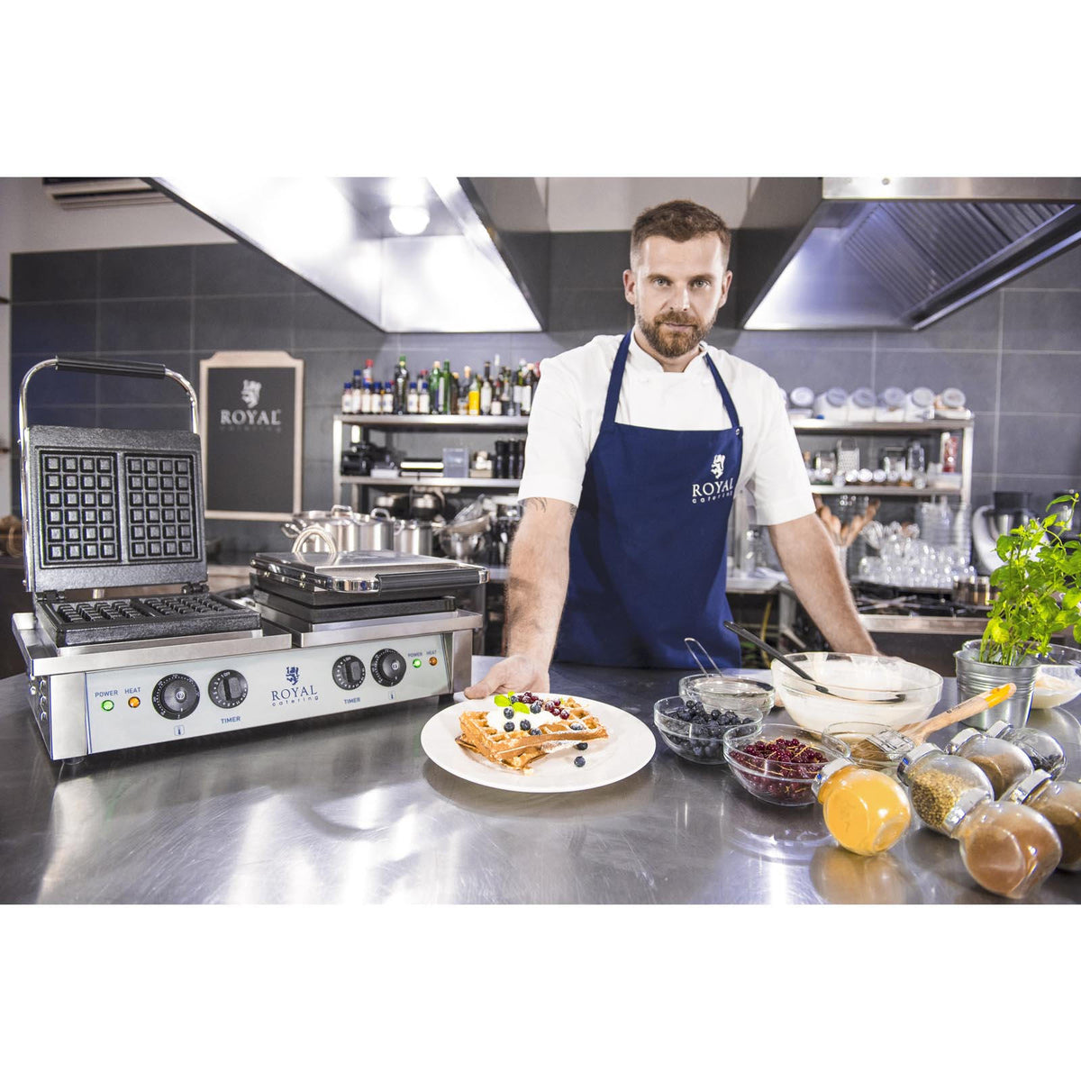 Toasters & Grills – Gofrownica prostokątna podwójna na 4 gofry - Carlat