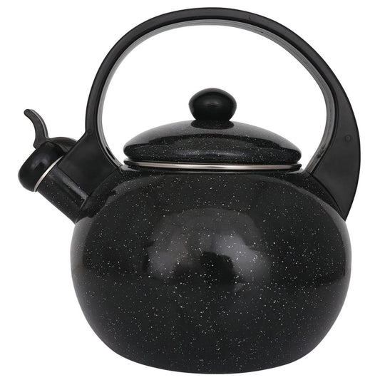 Traditional – Enameled kettle with whistle, 2 L, black, Kinghoff, KH-2039 - Carlat