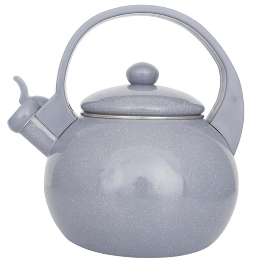 Traditional – Enameled kettle with whistle, 2 L, gray, Kinghoff, KH-2079 - Carlat