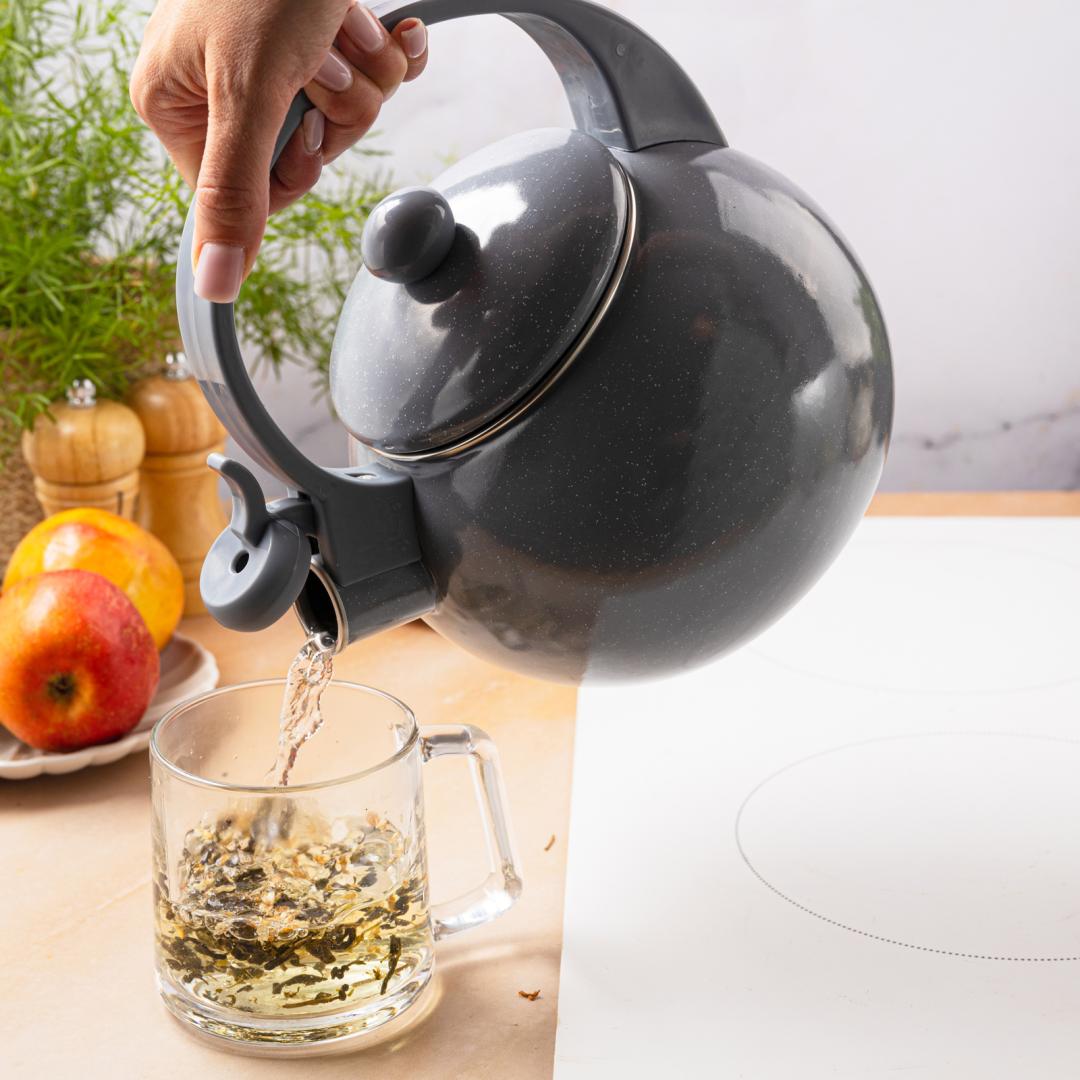 KINGHoff Traditional – Enameled kettle with whistle, 2 L, gray, Kinghoff, KH-2079 – image 14