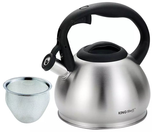 Traditional Teakettles – 1.2-liter steel kettle with strainer, Kinghoff - Carlat